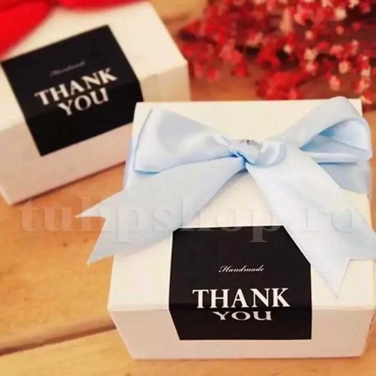 Etichete autoadezive negre Thank You Handmade2