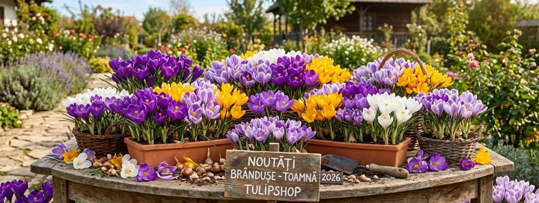 Noutățile Toamnei 2026: 10 Soiuri Noi de Brandușe (Crocus) de Colecție pe TulipShop