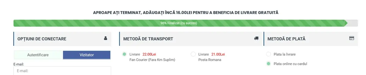 bara notificare succes transport gratuit tulipshop